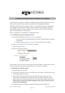 CDP - Guidelines for candidates
