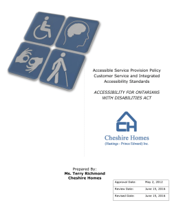Accessible Services Provision Policy Schedule A &ndash; Individual