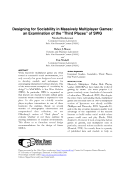 Designing for Sociability in Massively Multiplayer Games: an