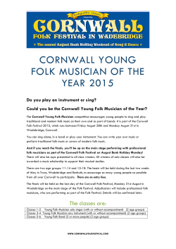 Could you be the Cornwall Young Folk Musician of the Year?