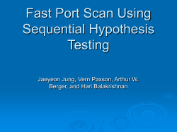 Fast Port Scan Using Sequential Hypothesis Testing
