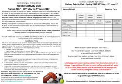 Holiday Club - May-June HT 2017 Flier