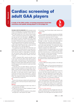 Cardiac screening of adult GAA players