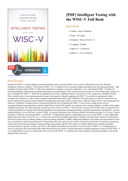Intelligent Testing with the WISC-V Full Book