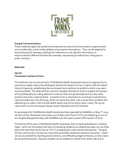 Sample Communications These materials apply the tested frame