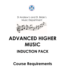 ADVANCED HIGHER MUSIC INDUCTION PACK Course