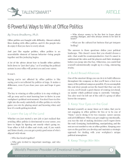 6 Powerful Ways to Win at Office Politics