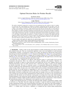 Optimal Decision Rules for Product Recalls