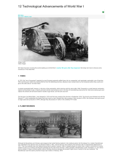 12 Technological Advancements of World War I Erik Sass filed