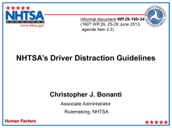 NHTSA`s Driver Distraction Guidelines