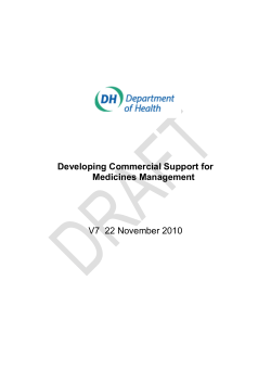 Developing Commercial Support to Medicines