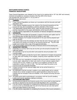 Financial Regulations - Shutlanger Parish Council
