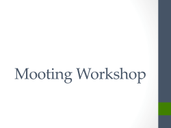 Advanced Mooting Skills