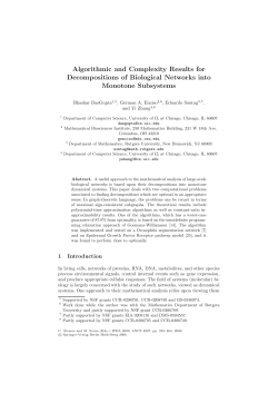 Algorithmic and Complexity Results for