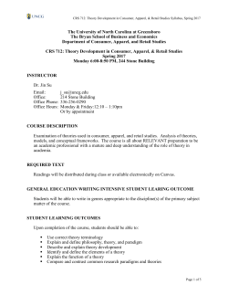 CRS 712-01 - Bryan School of Business and Economics at UNCG