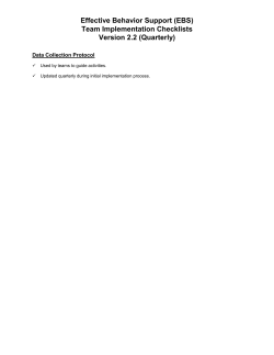 Effective Behavior Support Implementation Checklist