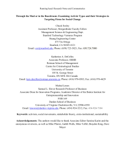 Running head: Research Notes and Commentaries Through the