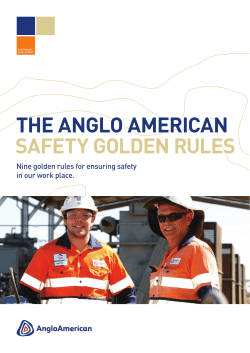 THE ANGLO AMERICAN SAFETY GOLDEN RULES