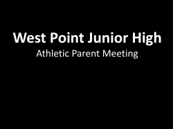 West Point Junior High Athletic Parent Meeting