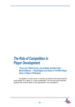 FM Travel Soccer: competition as a way to integrate teachings, not to