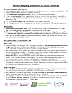 Move-In Recycling Information for Emory University