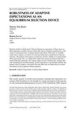 Robustness of Adaptive Expectations as an Equilibrium Selection