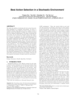 Best Action Selection in a Stochastic Environment