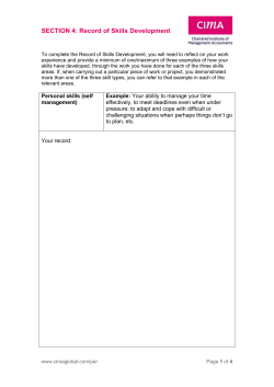 CIMA Career Profile - Record of Skills Development