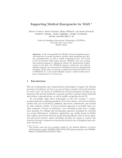 Supporting Medical Emergencies by MAS