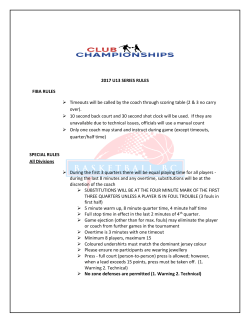 2017 U13 SERIES RULES FIBA RULES Timeouts will be called by