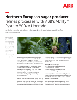 Northern European sugar producer refines processes