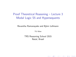 Modal Logic S5 - Theory and Logic Group