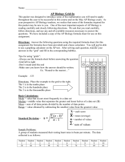 AP Biology Grid-In - Hauppauge School District
