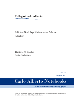 Efficient Nash Equilibrium under Adverse Selection