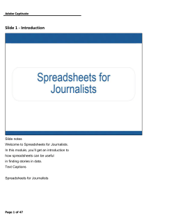 Spreadsheets for Journalists