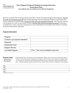 New Program Proposal