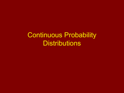 Continuous Probability Distributions