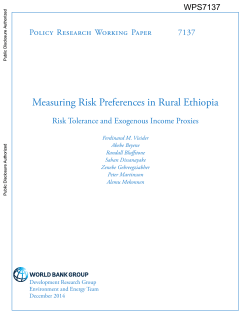 Measuring Risk Preferences in Rural Ethiopia