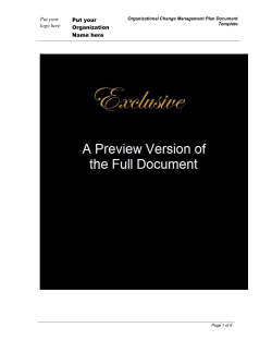 Organizational Change Management Plan Template