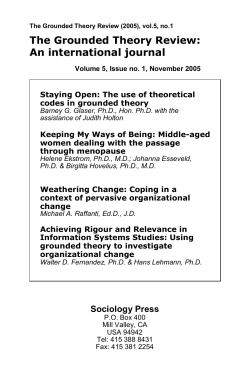 GT Review vol5 no1 - Grounded Theory Review