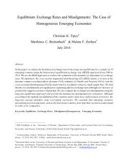 Equilibrium Exchange Rates and Misalignments: The Case of