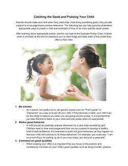 A Handout on Catching the Good and Praising Your Child