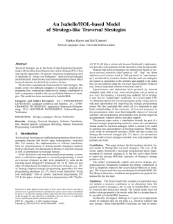 An Isabelle/HOL-based Model of Stratego-like Traversal