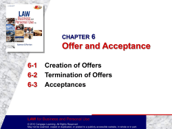 CHAPTER 6 Offer and Acceptance