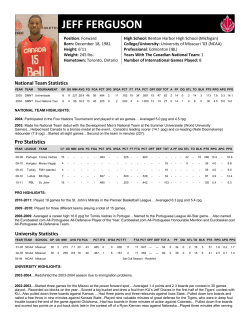 National Team Statistics