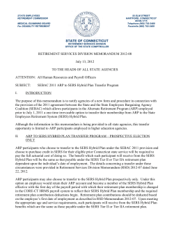 Retirement Services Division Memorandum 2012-08