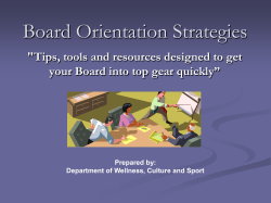 Board Orientation Strategies Presentation