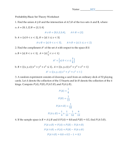 KEY______________ Probability/Basic Set Theory Worksheet 1