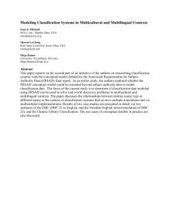 Modeling Classification Systems in Multicultural and Multilingual