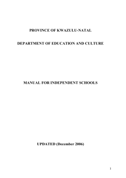Manual for Independent Schools